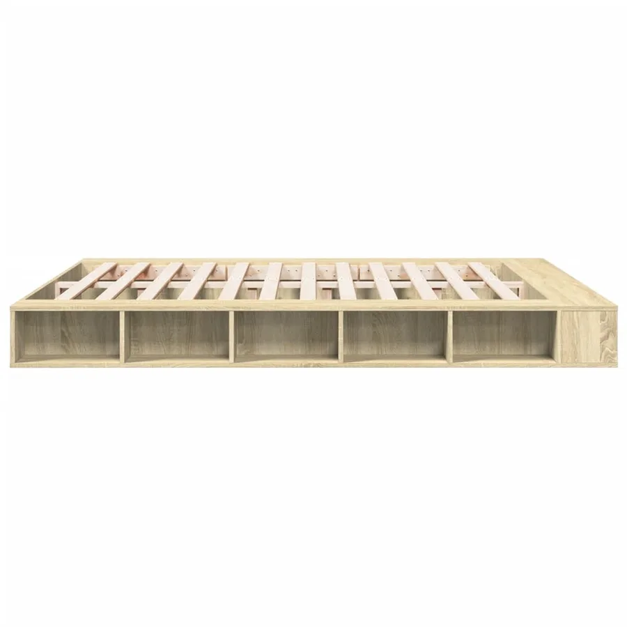 Cadre de lit sans matelas chêne sonoma 200x200 cm - 5