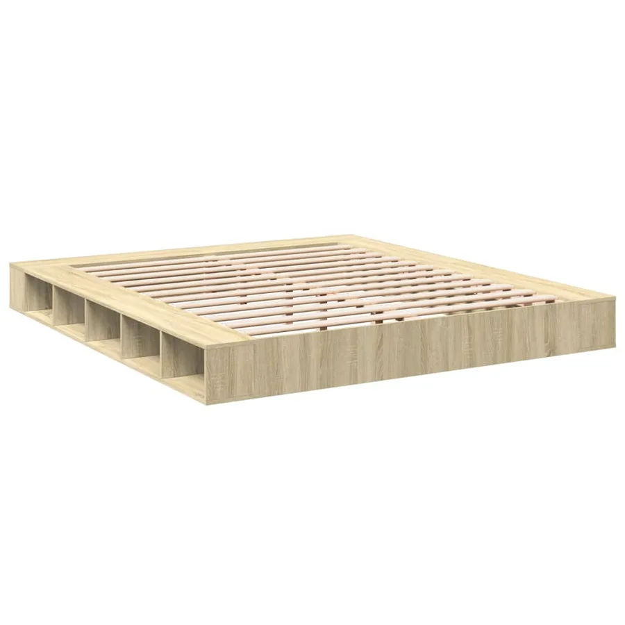 Cadre de lit sans matelas chêne sonoma 200x200 cm - 6
