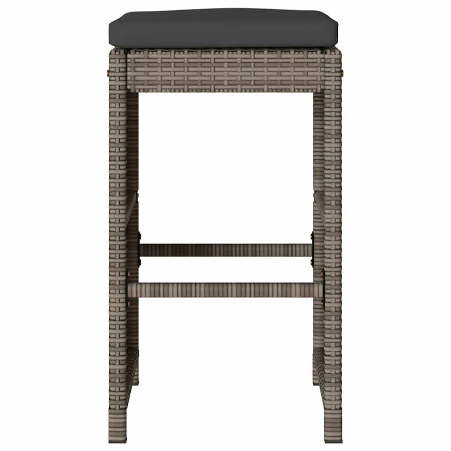 Tabourets de bar de jardin et coussins lot de 6 résine tressée - 4