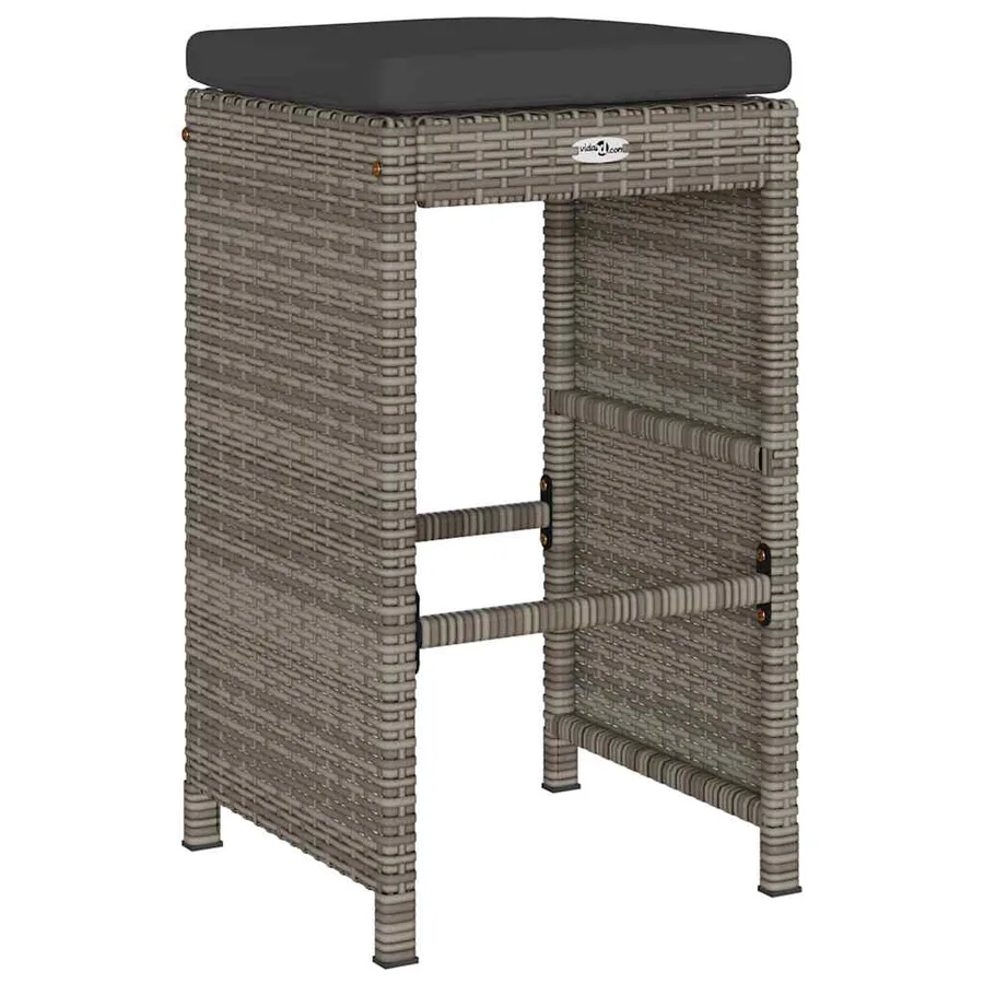 Tabourets de bar de jardin et coussins lot de 6 résine tressée - 6