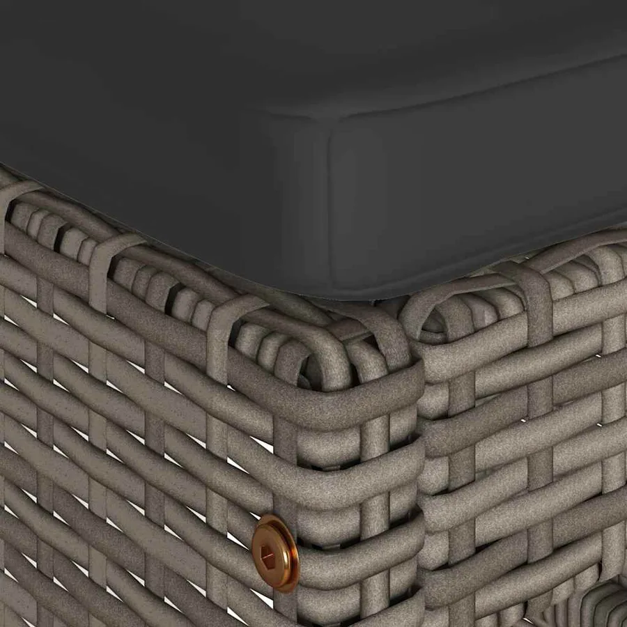Tabourets de bar de jardin et coussins lot de 6 résine tressée - 7