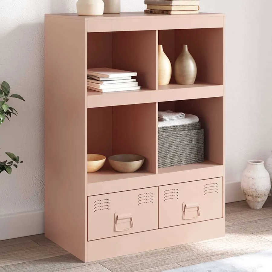 Buffet haut rose 67x39x95 cm acier