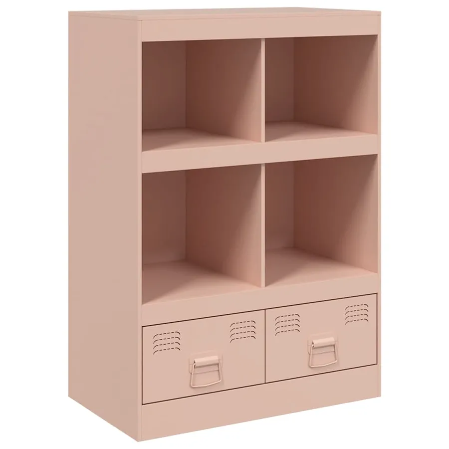 Buffet haut rose 67x39x95 cm acier - 2
