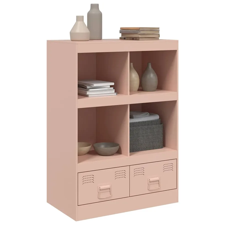 Buffet haut rose 67x39x95 cm acier - 4
