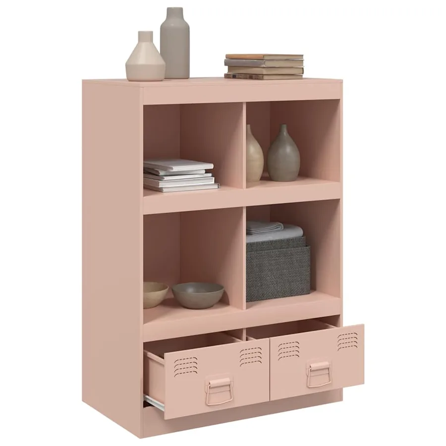 Buffet haut rose 67x39x95 cm acier - 5