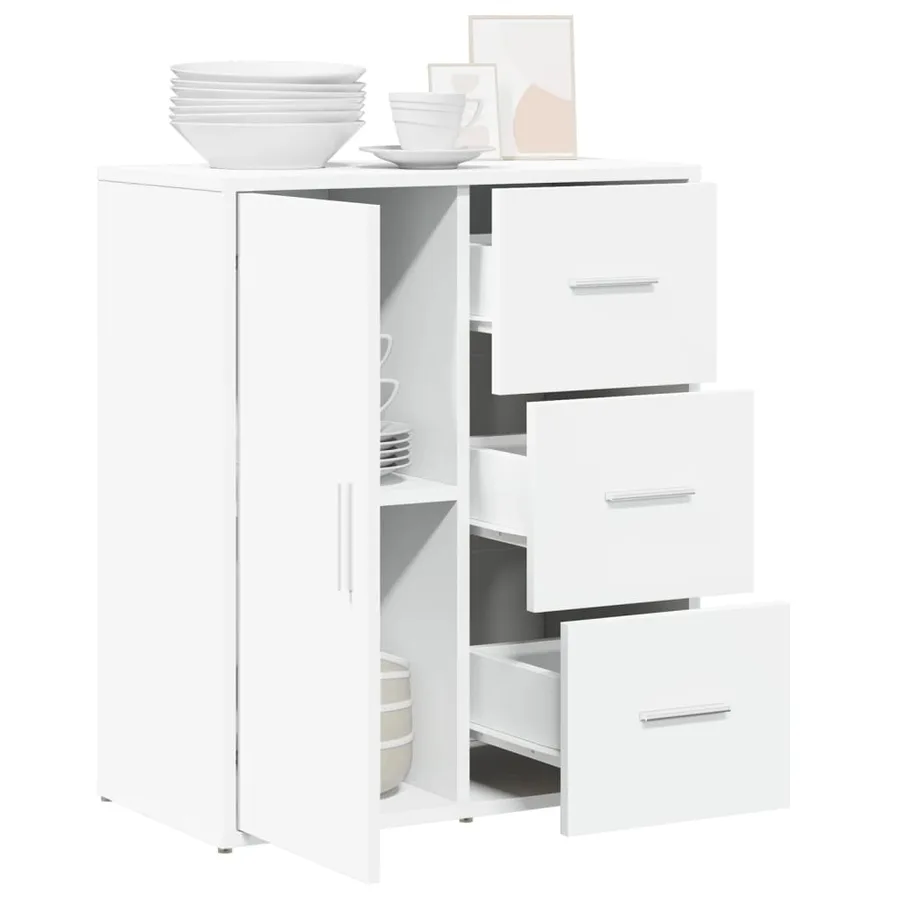 Buffet blanc 60x31x70 cm bois d'ingénierie - 4