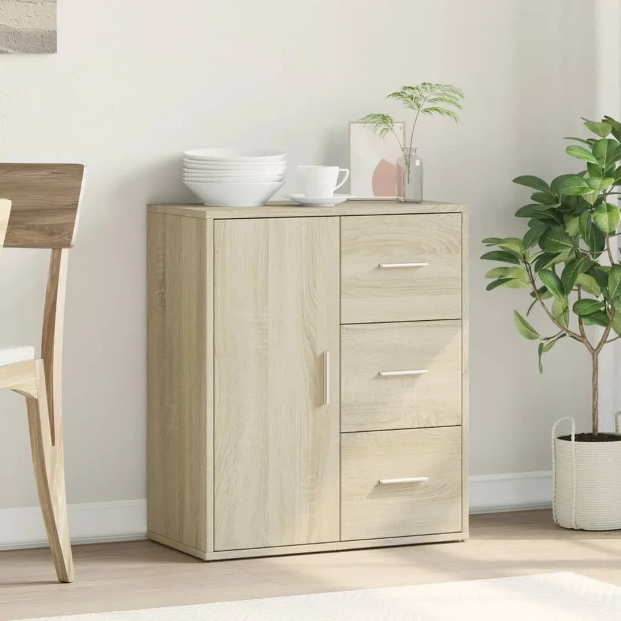 Buffet chêne sonoma 60x31x70 cm bois d'ingénierie - 3