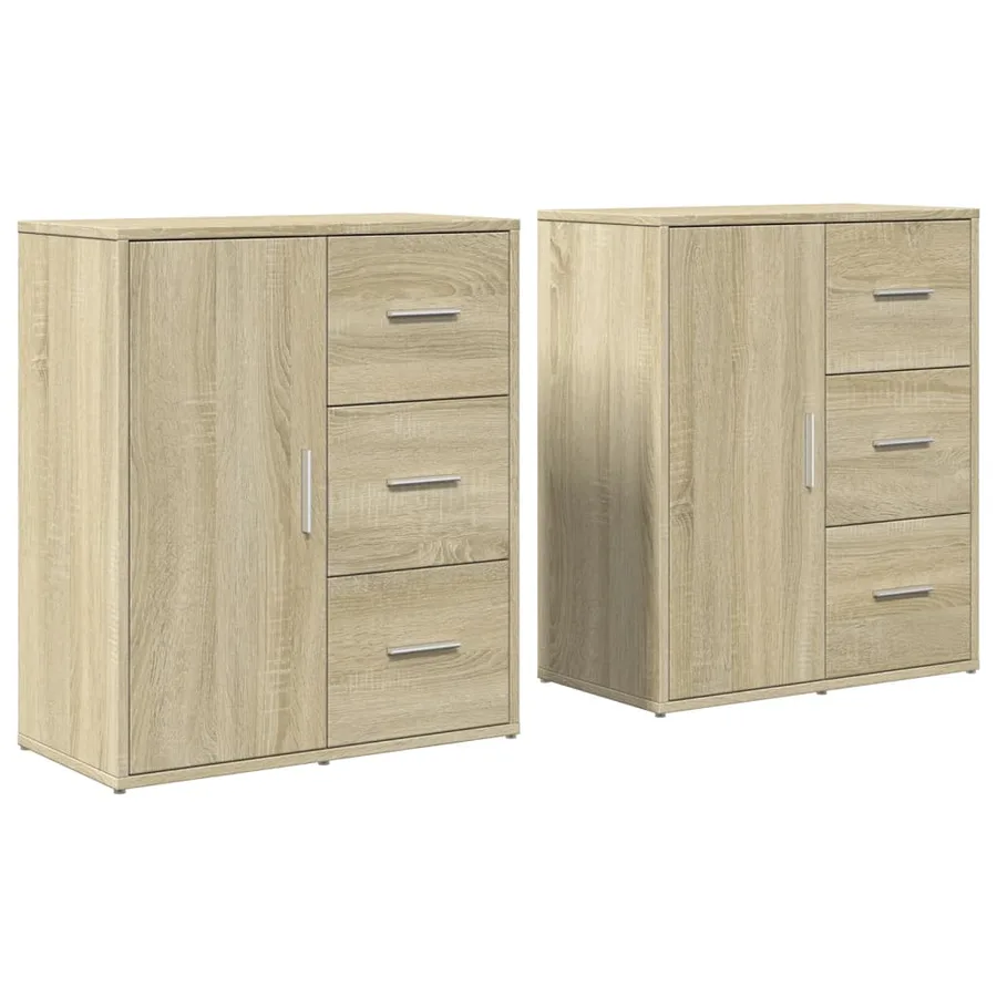 Buffets 2 pcs chêne sonoma 60x31x70 cm bois d'ingénierie - 2