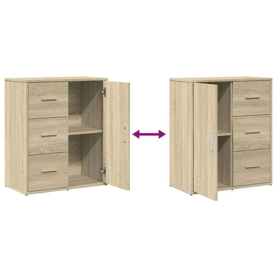 Buffets 2 pcs chêne sonoma 60x31x70 cm bois d'ingénierie - 8