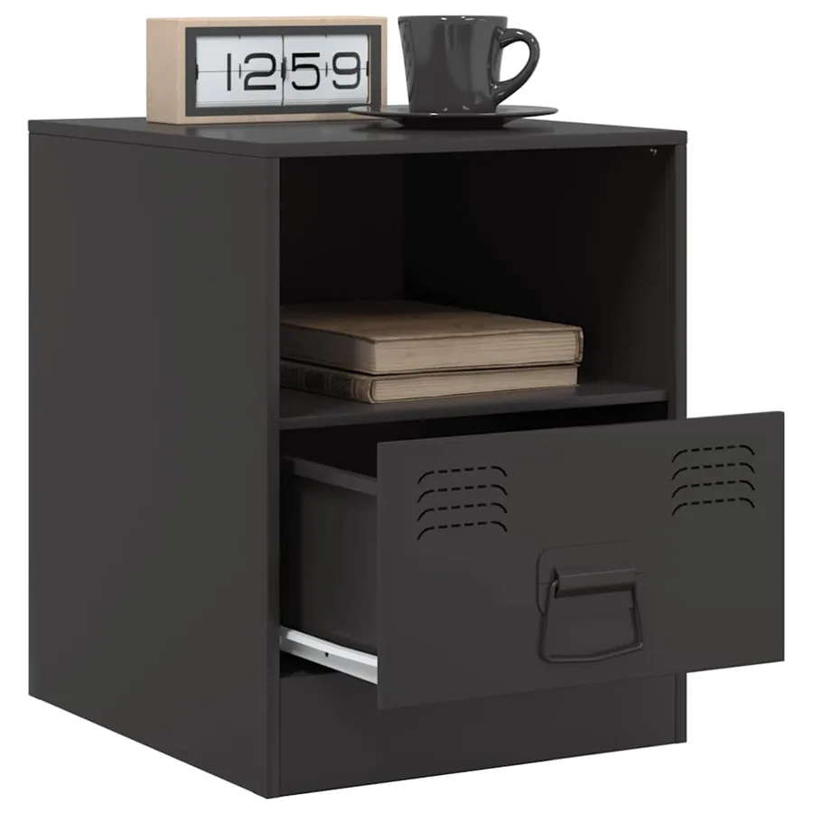 Tables de chevet 2 pcs noir 34,5x39x44 cm acier - 4