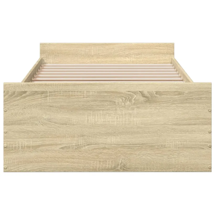 Cadre de lit avec tiroirs sans matelas chêne sonoma 90x190 cm - 4