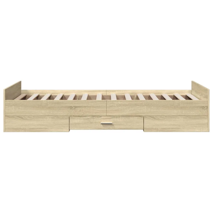 Cadre de lit avec tiroirs sans matelas chêne sonoma 90x190 cm - 5