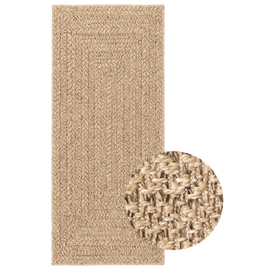 Tapis ZIZUR 80x200 cm aspect de jute intérieur et extérieur - 2