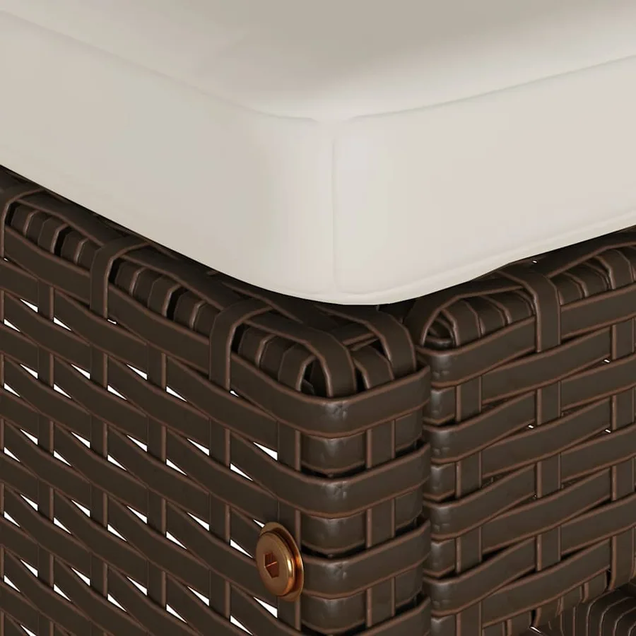 Tabourets de bar jardin coussins lot de 6 marron résine tressée - 7