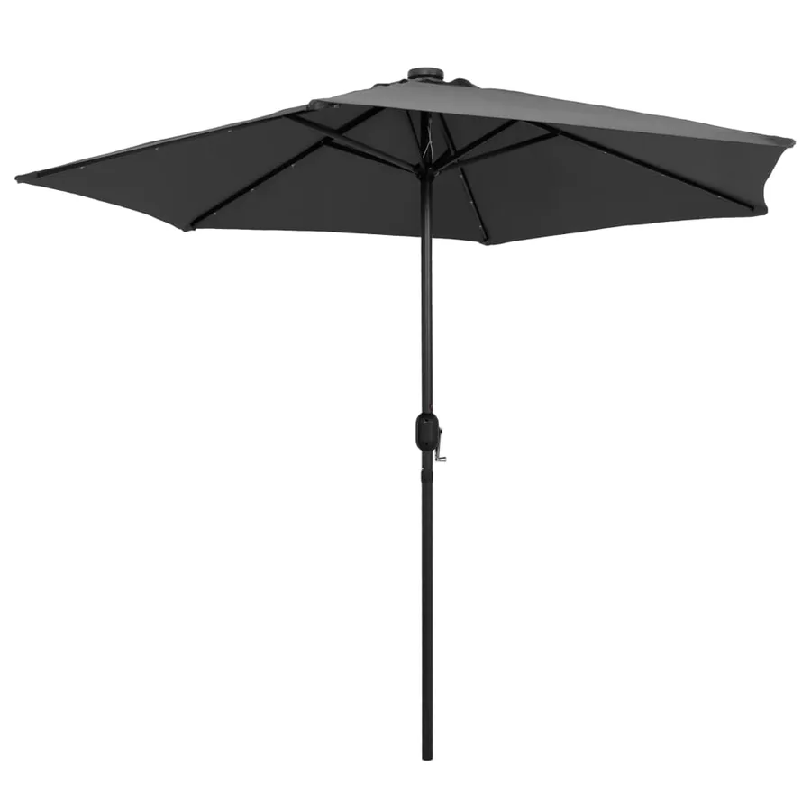 Parasol de jardin et lumières LED mât en aluminium anthracite - 3