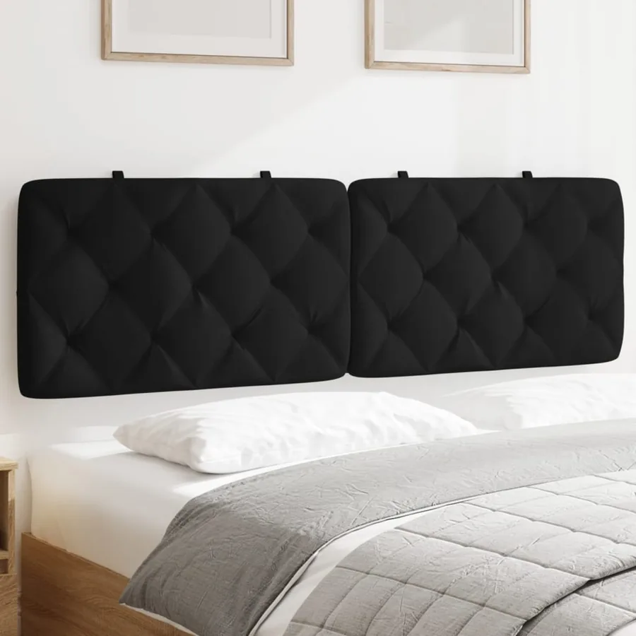 Coussin de tête de lit noir 160 cm velours