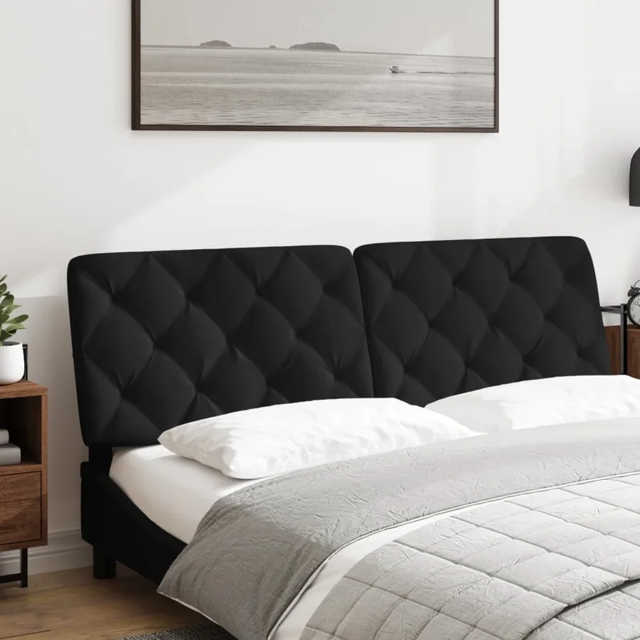 Coussin de tête de lit noir 160 cm velours - 3