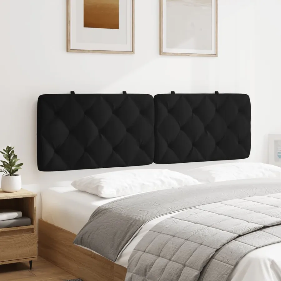 Coussin de tête de lit noir 160 cm velours - 4