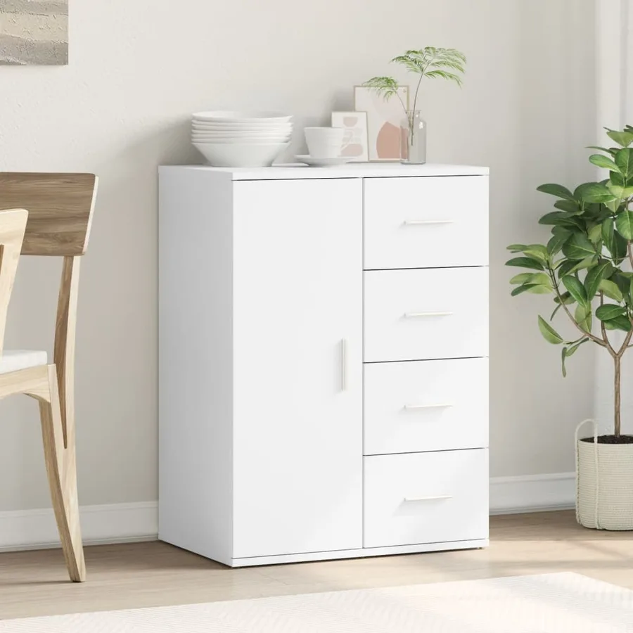 Buffet blanc 59x39x80 cm bois d'ingénierie - 3