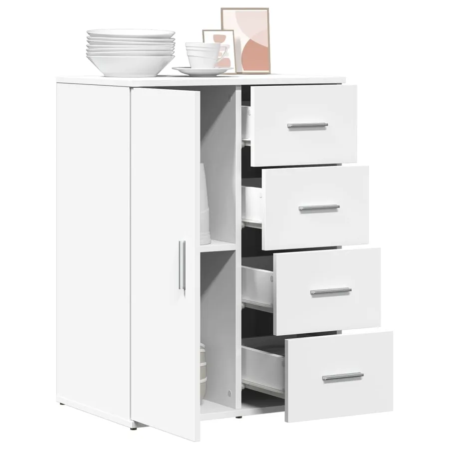 Buffet blanc 59x39x80 cm bois d'ingénierie - 4