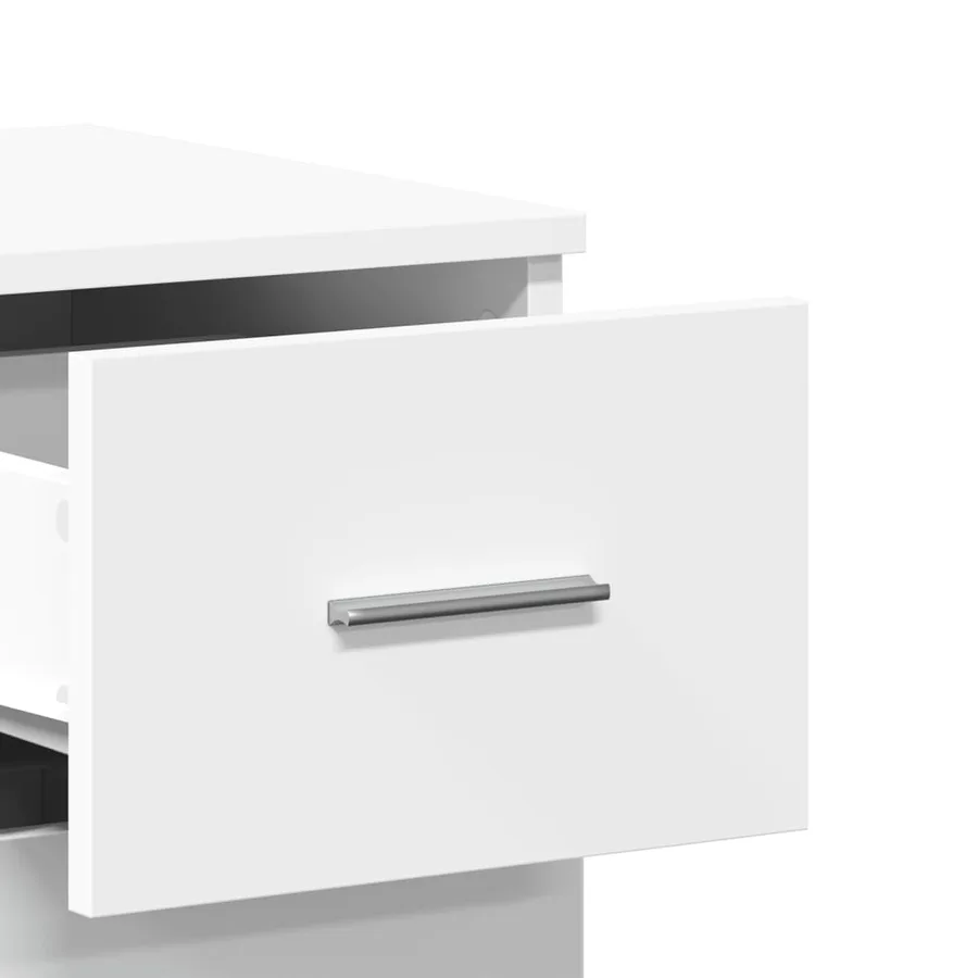 Buffet blanc 59x39x80 cm bois d'ingénierie - 9