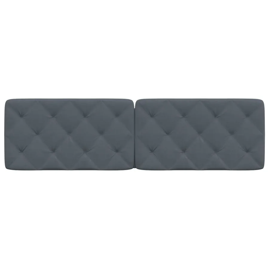 Coussin de tête de lit gris foncé 180 cm velours - 5