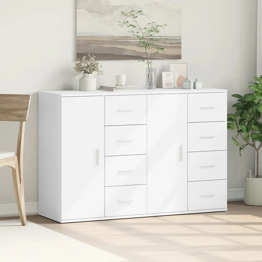 Buffets 2 pcs blanc 59x39x80 cm bois d'ingénierie - 3