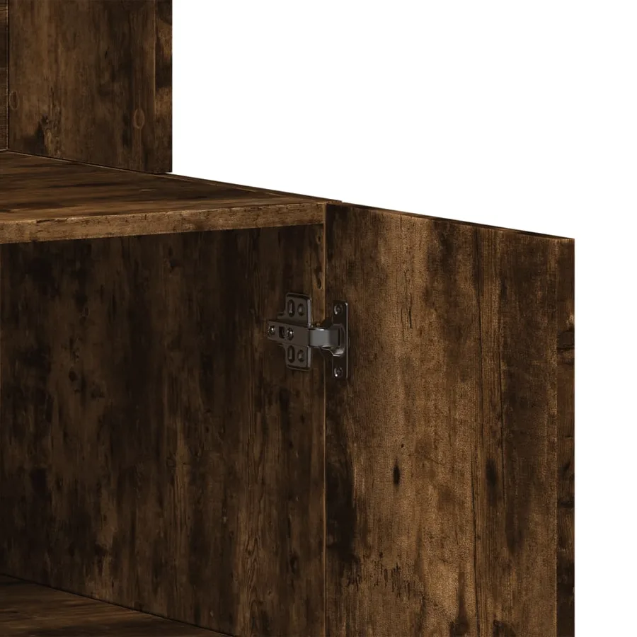 Armoire de cuisine chêne fumé 95x50x180 cm bois d'ingénierie - 8