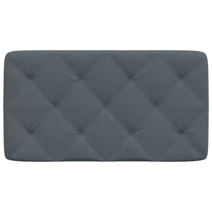 Coussin de tête de lit gris foncé 90 cm velours - 5