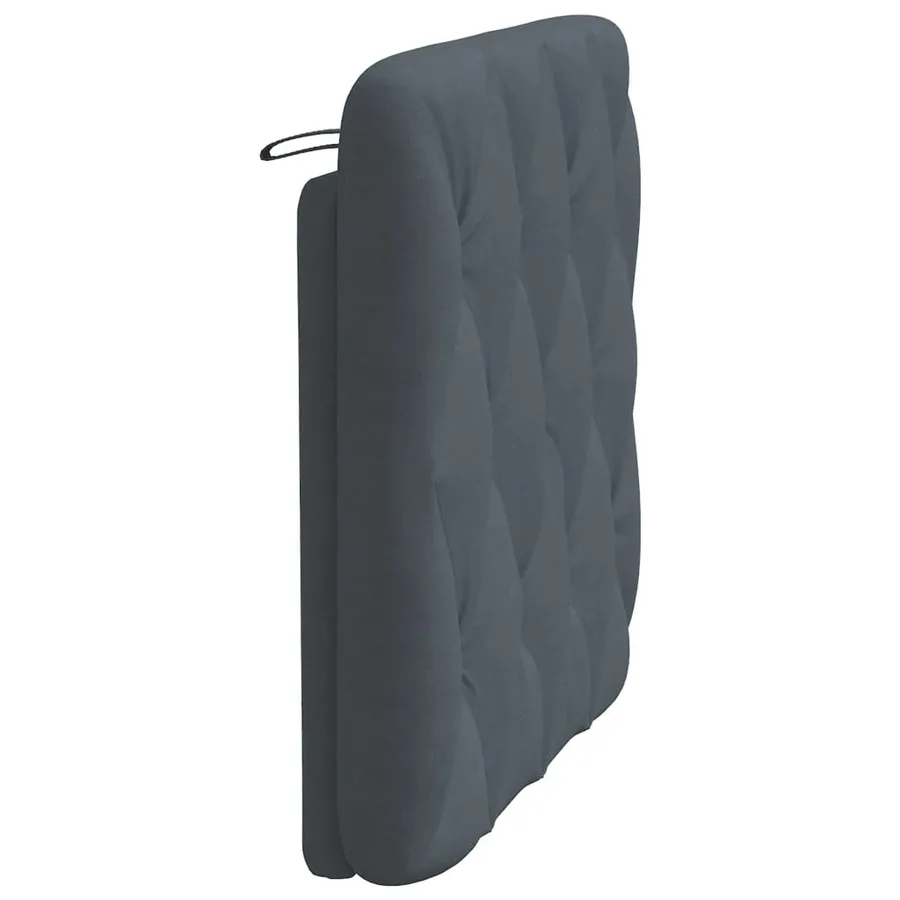 Coussin de tête de lit gris foncé 90 cm velours - 6
