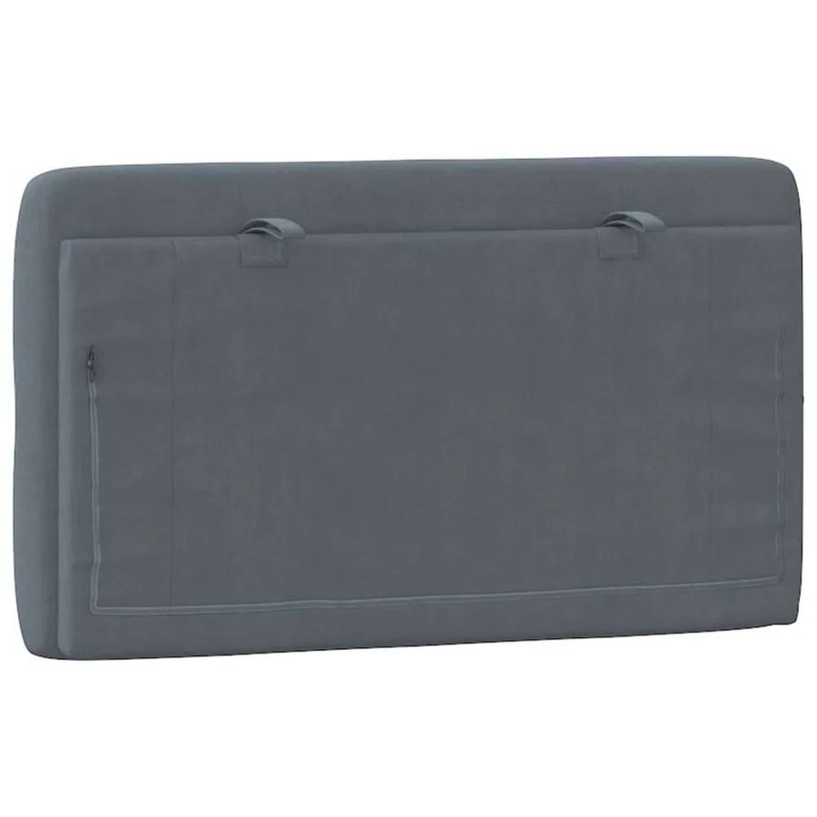 Coussin de tête de lit gris foncé 90 cm velours - 7