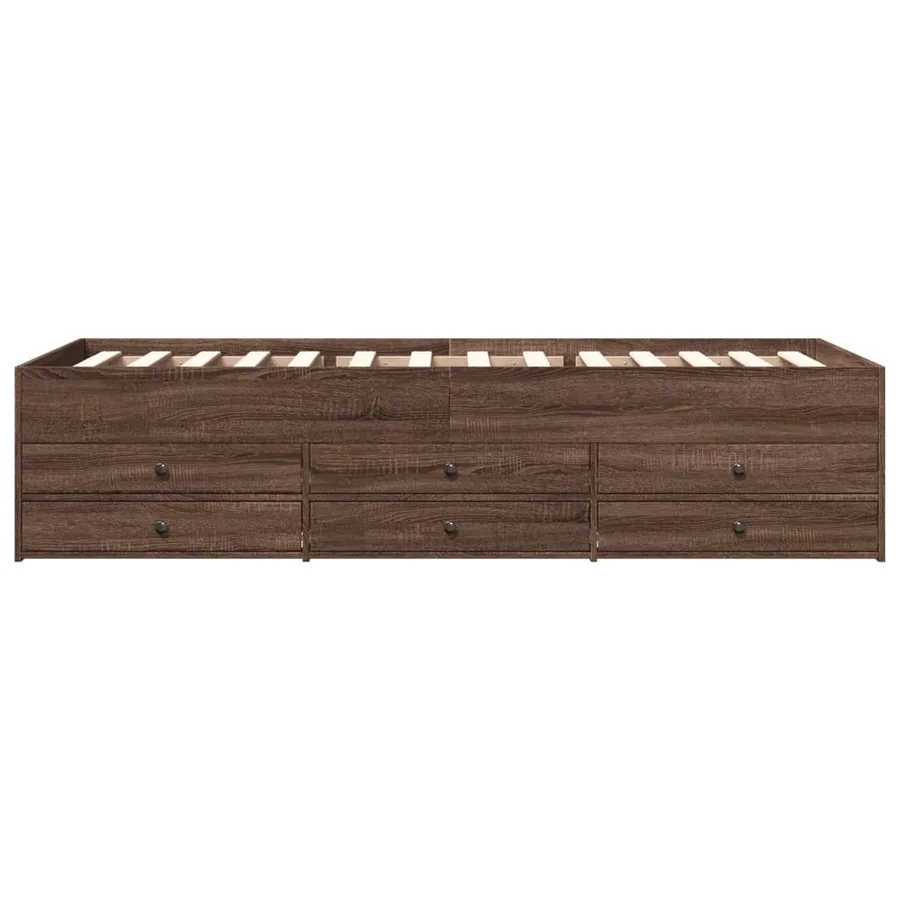 Lit de jour avec tiroirs sans matelas chêne marron 90x200 cm - 4