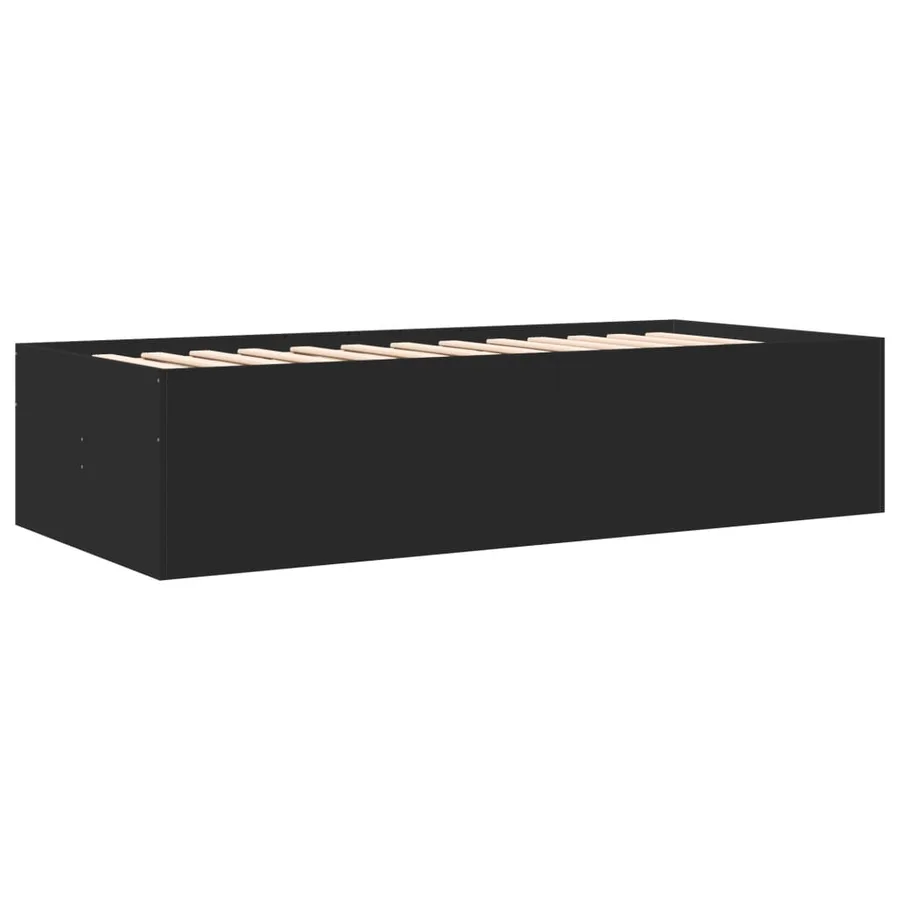 Lit de jour avec tiroirs sans matelas noir 90x200 cm - 6