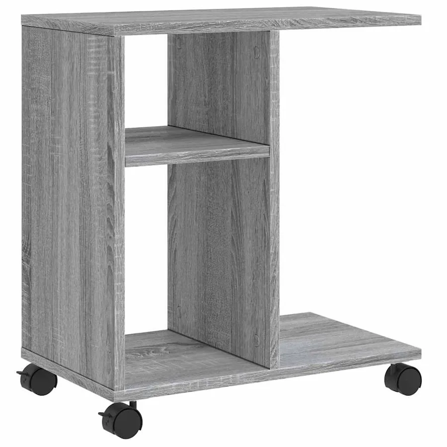 Table d'appoint avec roues sonoma gris bois d'ingénierie - 2