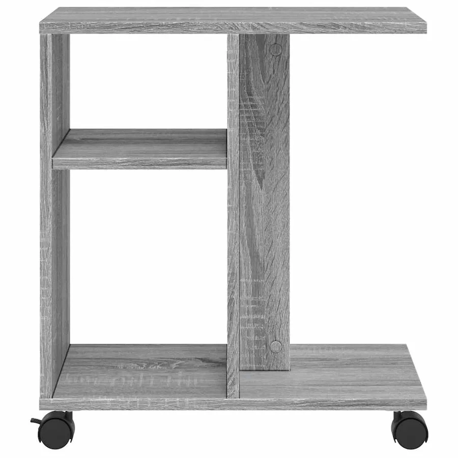 Table d'appoint avec roues sonoma gris bois d'ingénierie - 5