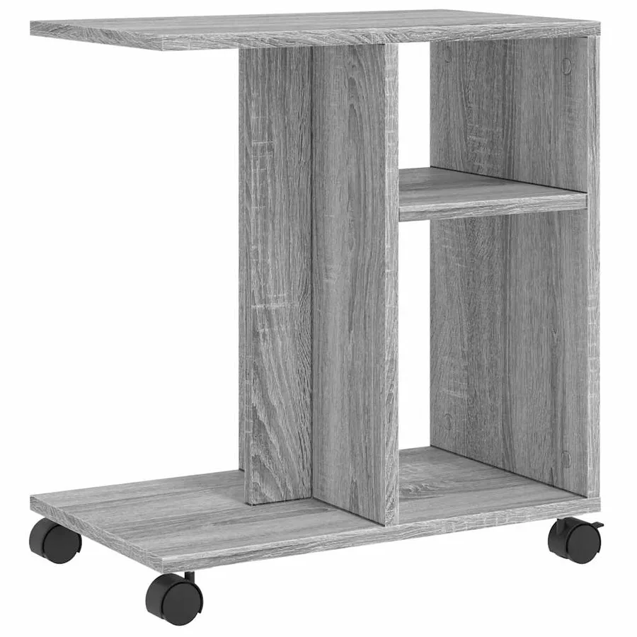 Table d'appoint avec roues sonoma gris bois d'ingénierie - 7
