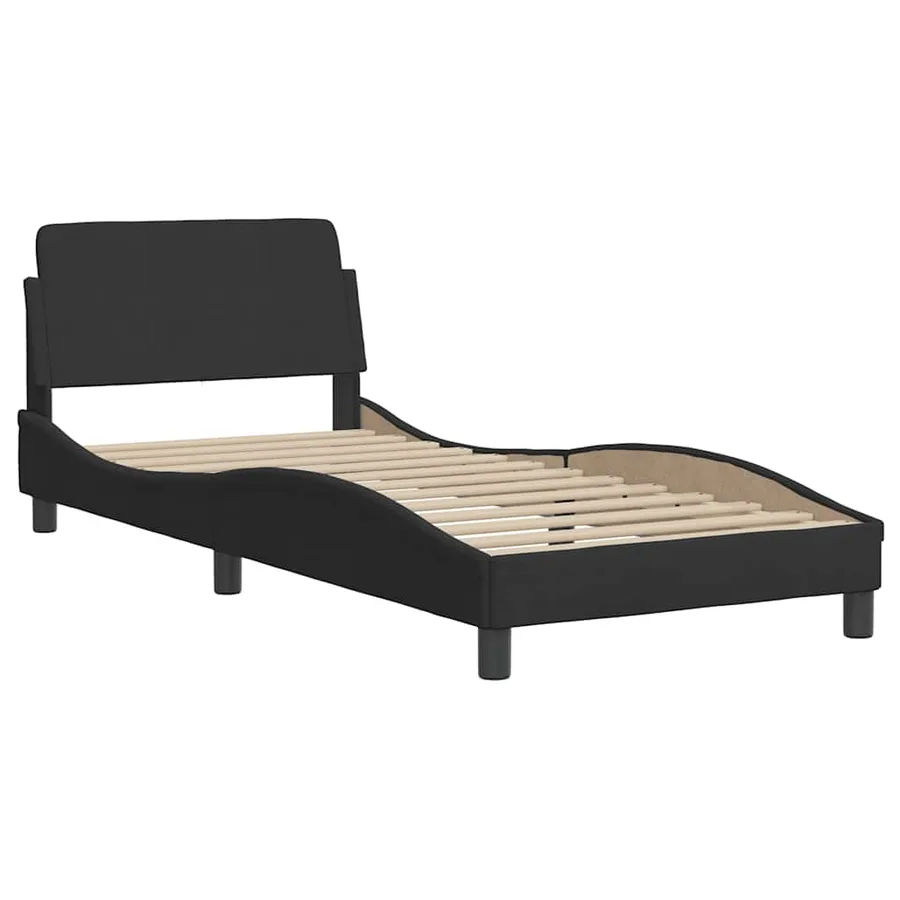 Cadre de lit sans matelas noir 80x200 cm velours - 4