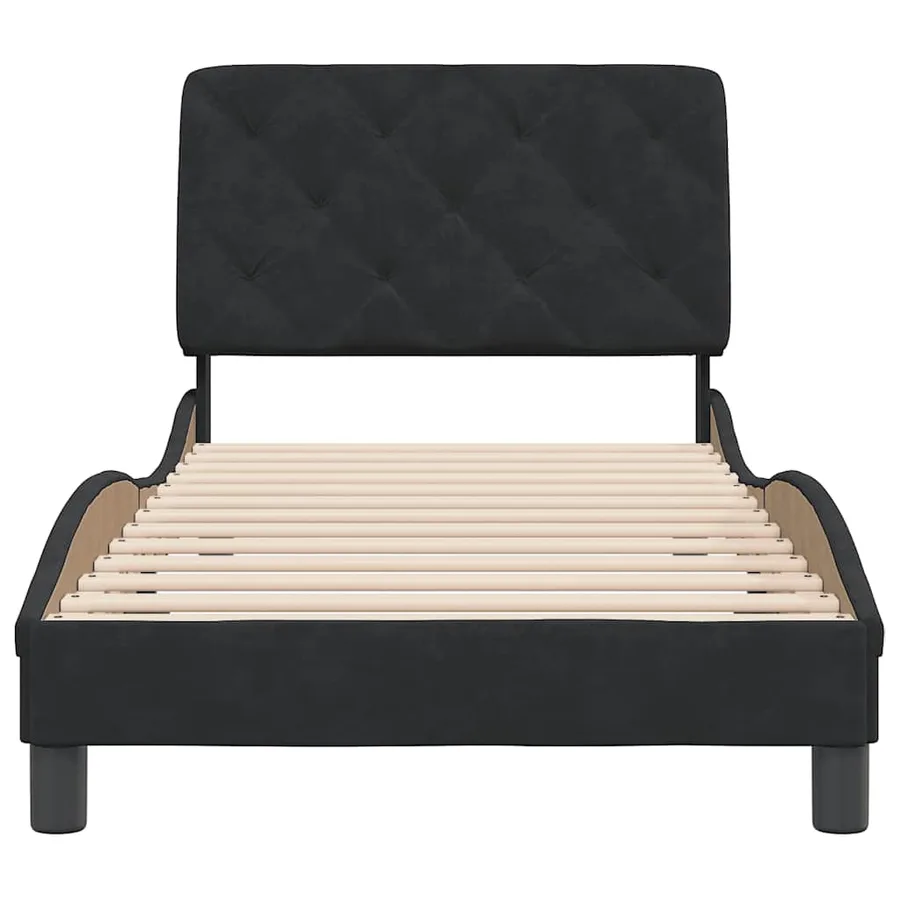 Cadre de lit sans matelas noir 80x200 cm velours - 5