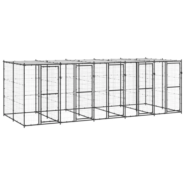 Chenil extérieur Acier avec toit 12,1 m²