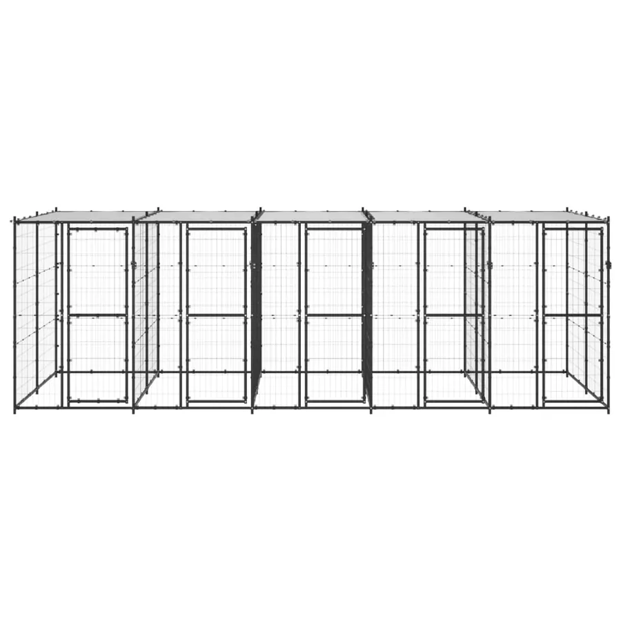 Chenil extérieur Acier avec toit 12,1 m² - 2