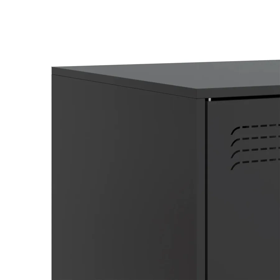 Meuble TV noir 99x39x44 cm acier - 11