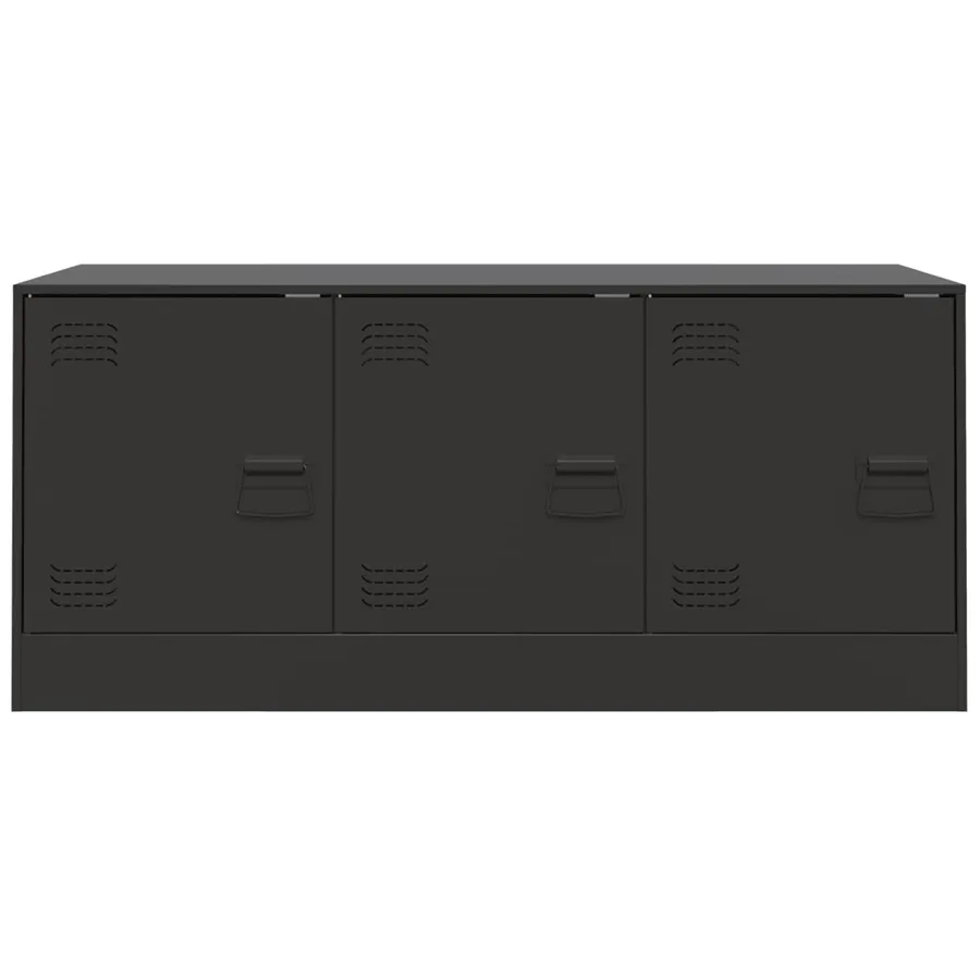 Meuble TV noir 99x39x44 cm acier - 6
