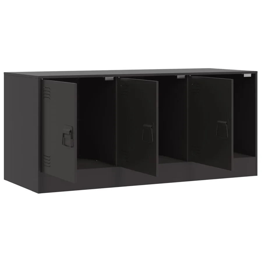 Meuble TV noir 99x39x44 cm acier - 7