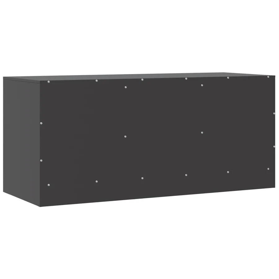 Meuble TV noir 99x39x44 cm acier - 9