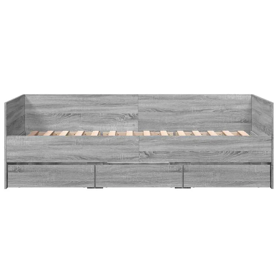 Lit de jour avec tiroirs sans matelas sonoma gris 90x200 cm - 4