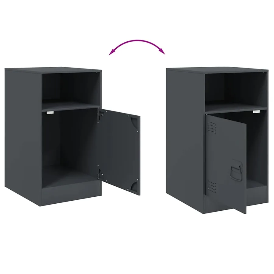 Table de chevet anthracite 34,5x39x62 cm acier - 10
