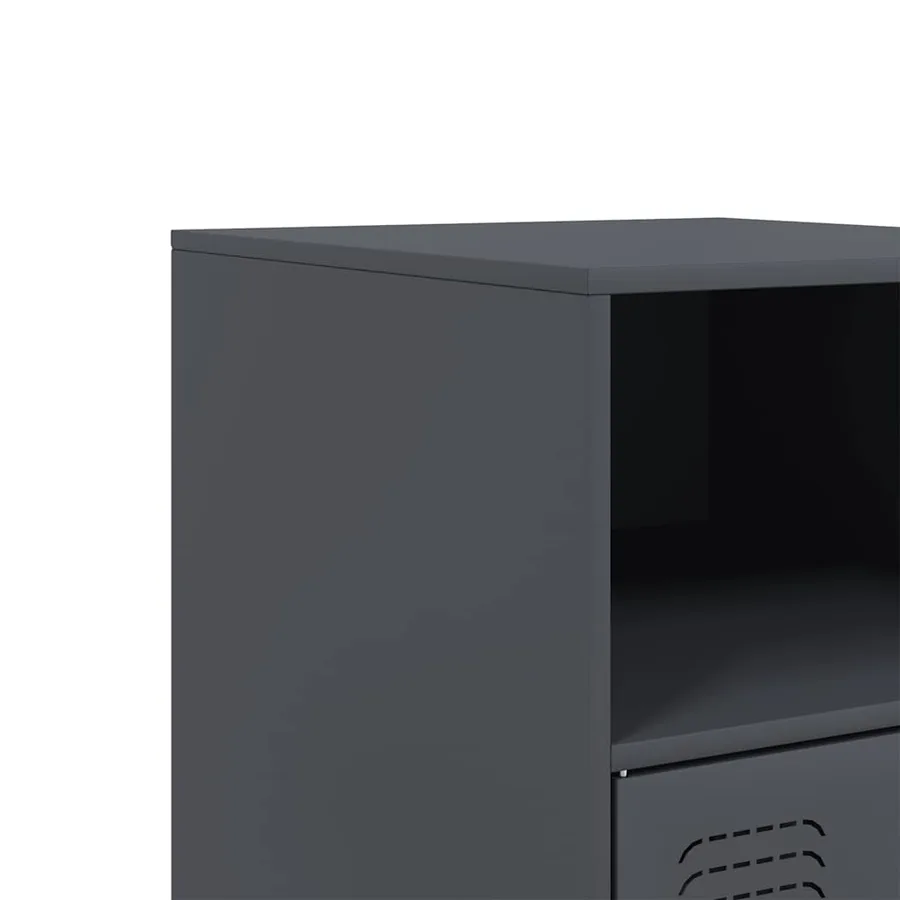 Table de chevet anthracite 34,5x39x62 cm acier - 11