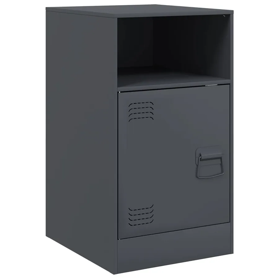 Table de chevet anthracite 34,5x39x62 cm acier - 2