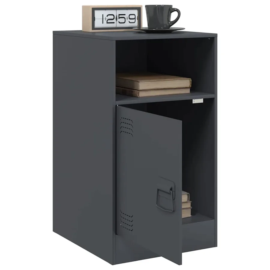 Table de chevet anthracite 34,5x39x62 cm acier - 5
