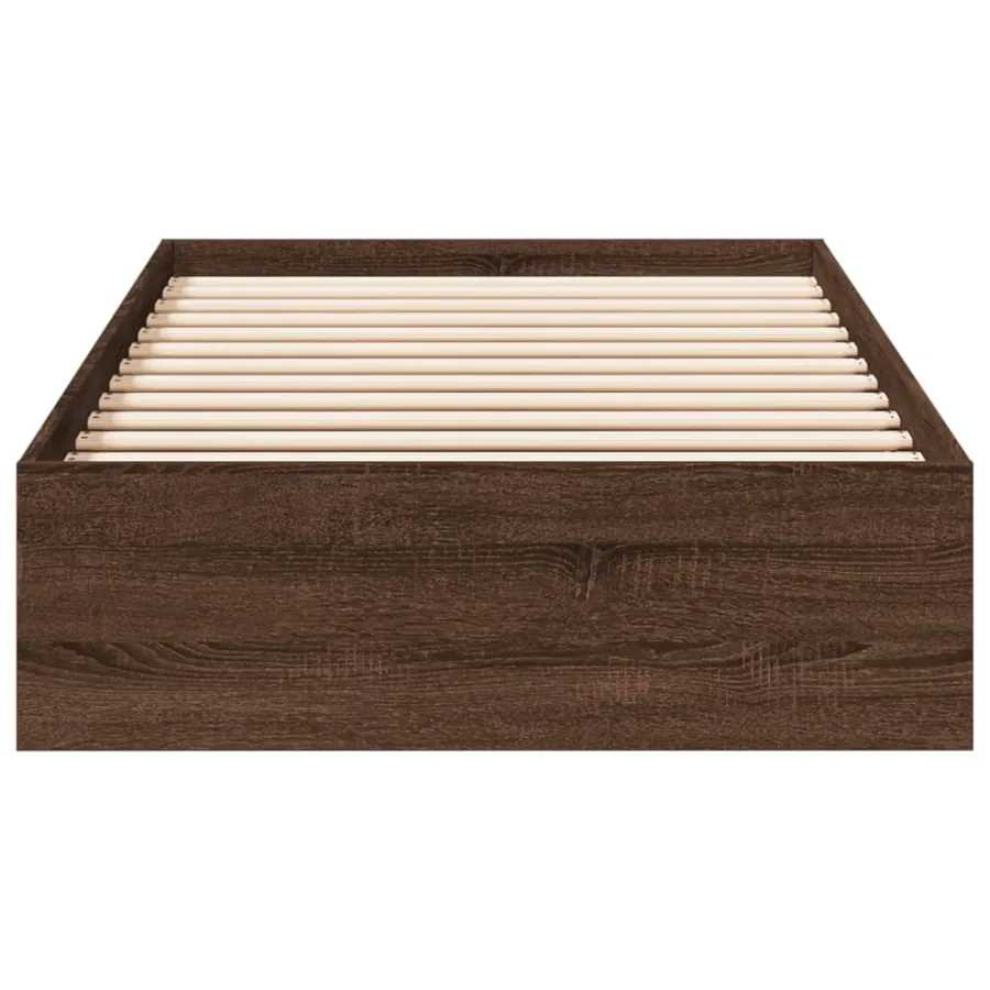 Cadre de lit avec tiroirs sans matelas chêne marron 75x190 cm - 4
